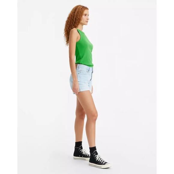 Levi’s 501 Cotton Denim Rolled Jean Shorts Light Wash Women 25 - Picture 14 of 15